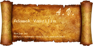 Adamek Vaszilia névjegykártya